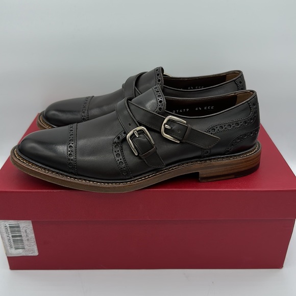 Salvatore Ferragamo Tramezza Samson Cap Toe Oxford Black Leather Dress Shoes 6.5 - Picture 4 of 11